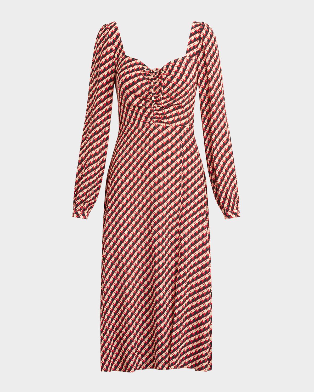 vineyard retro houndstooth maxi dress