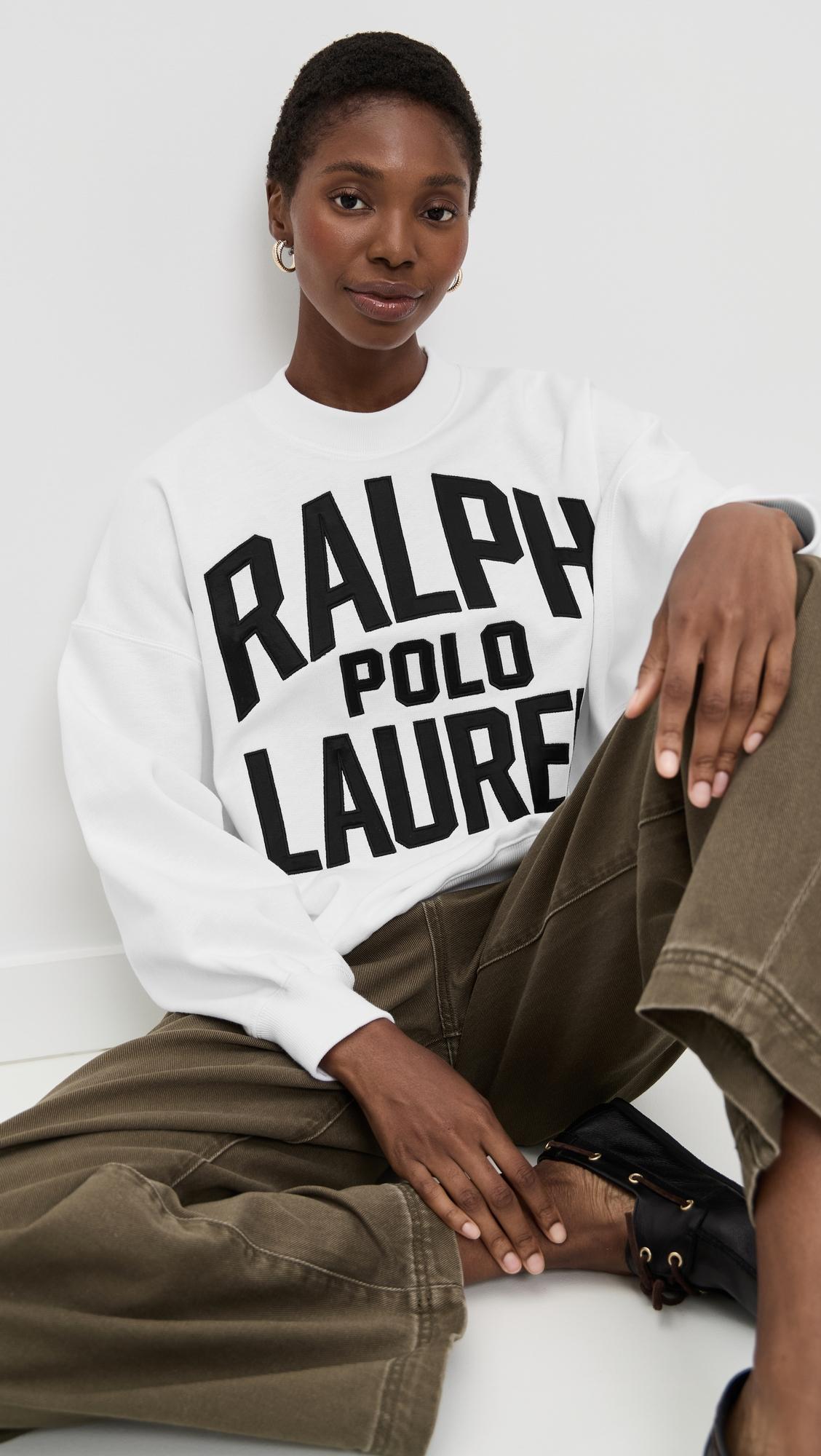 vintage fleece knit long sleeve crew neck sweater