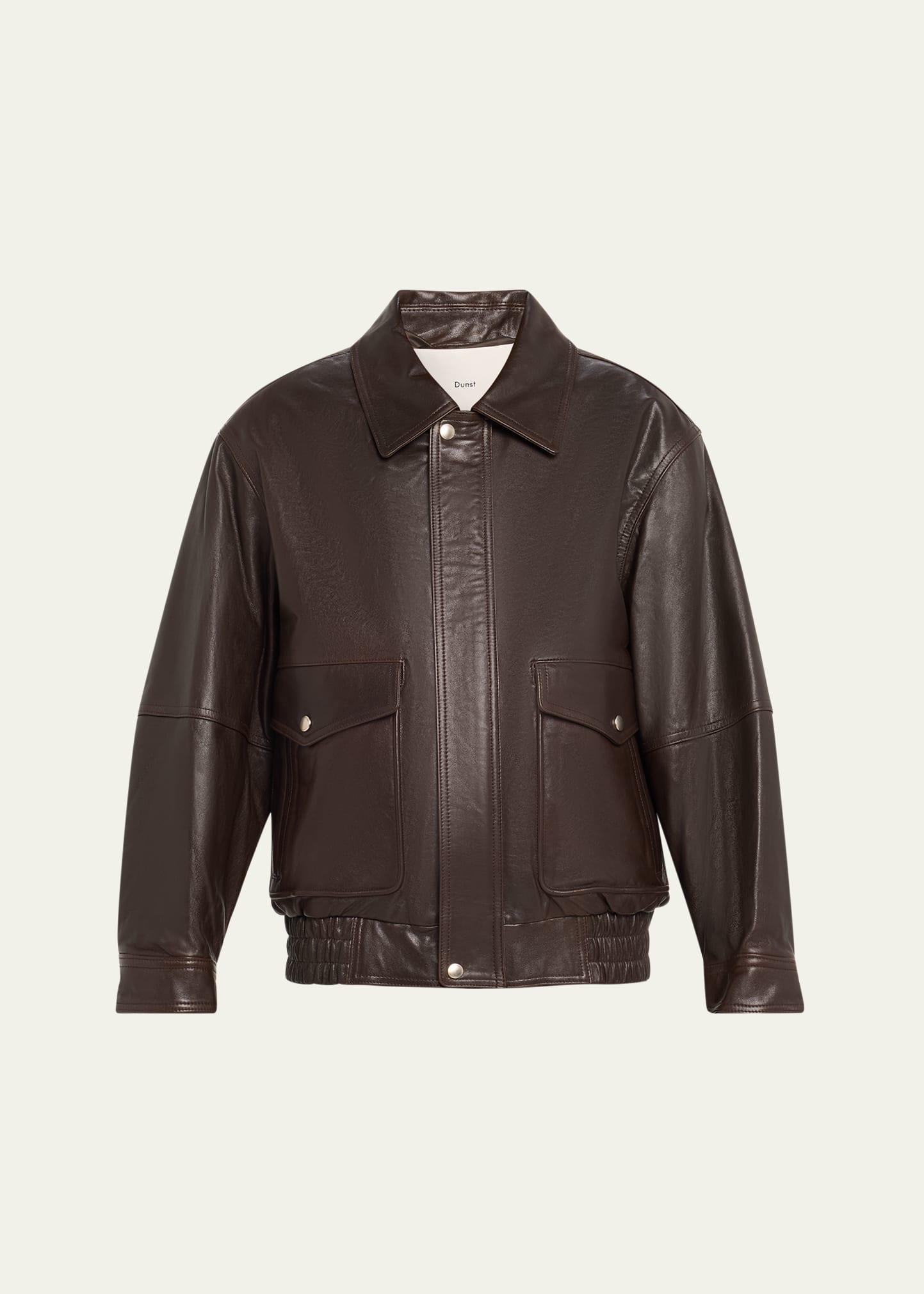 vintage-inspired blouson leather jacket