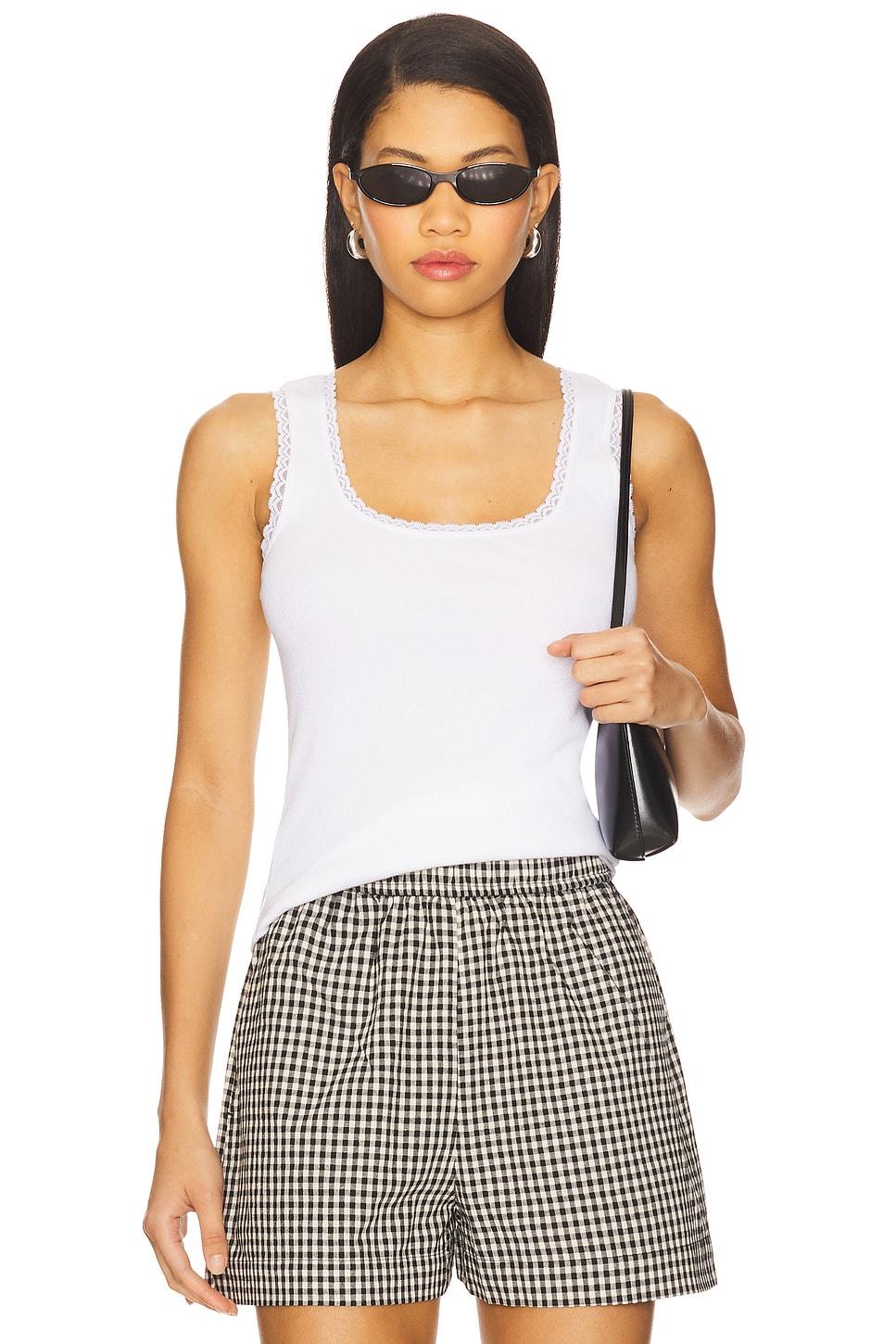 vintage rib lace tank top