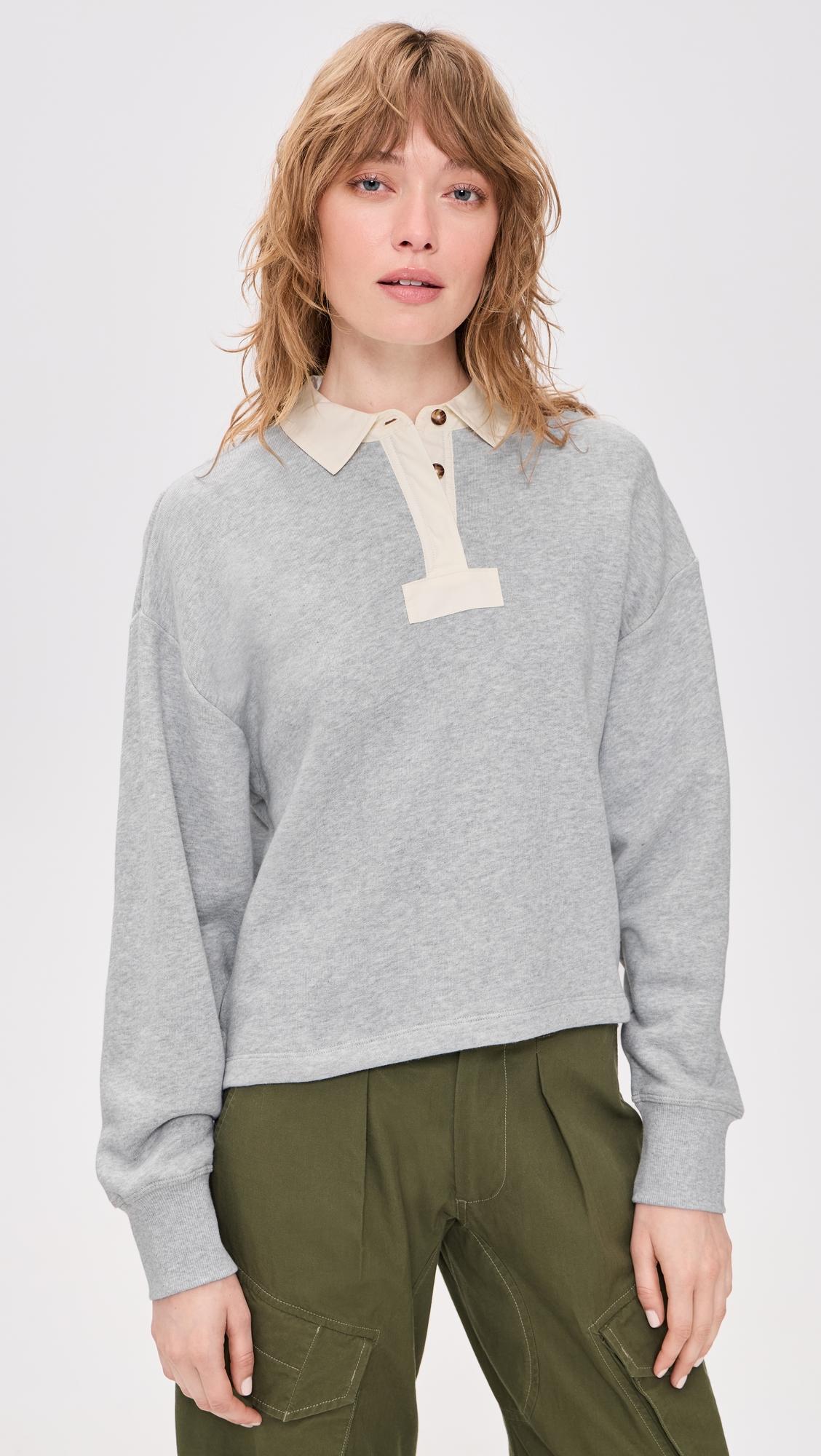 vintage terry oversized polo sweatshirt