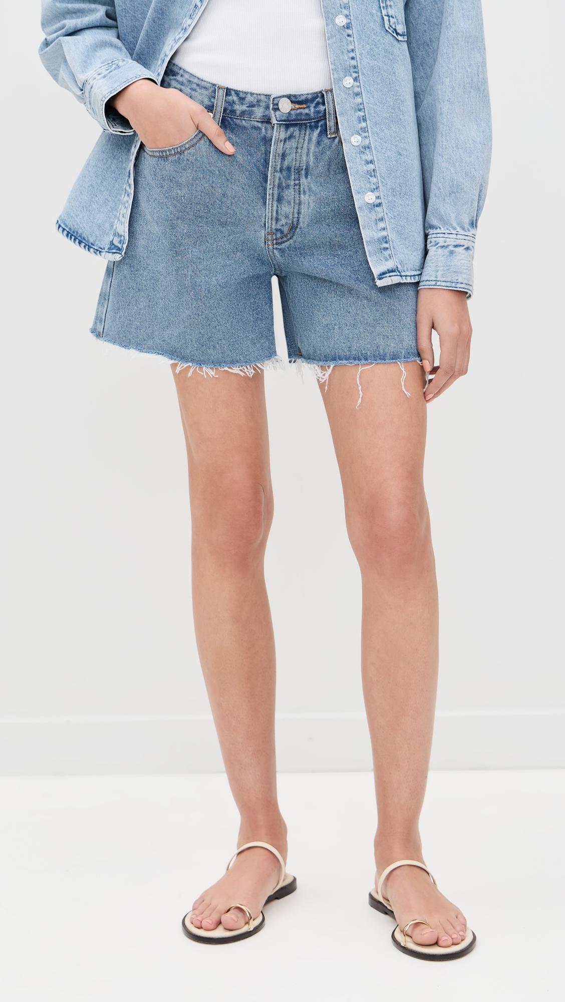 vintage wash long baggy shorts