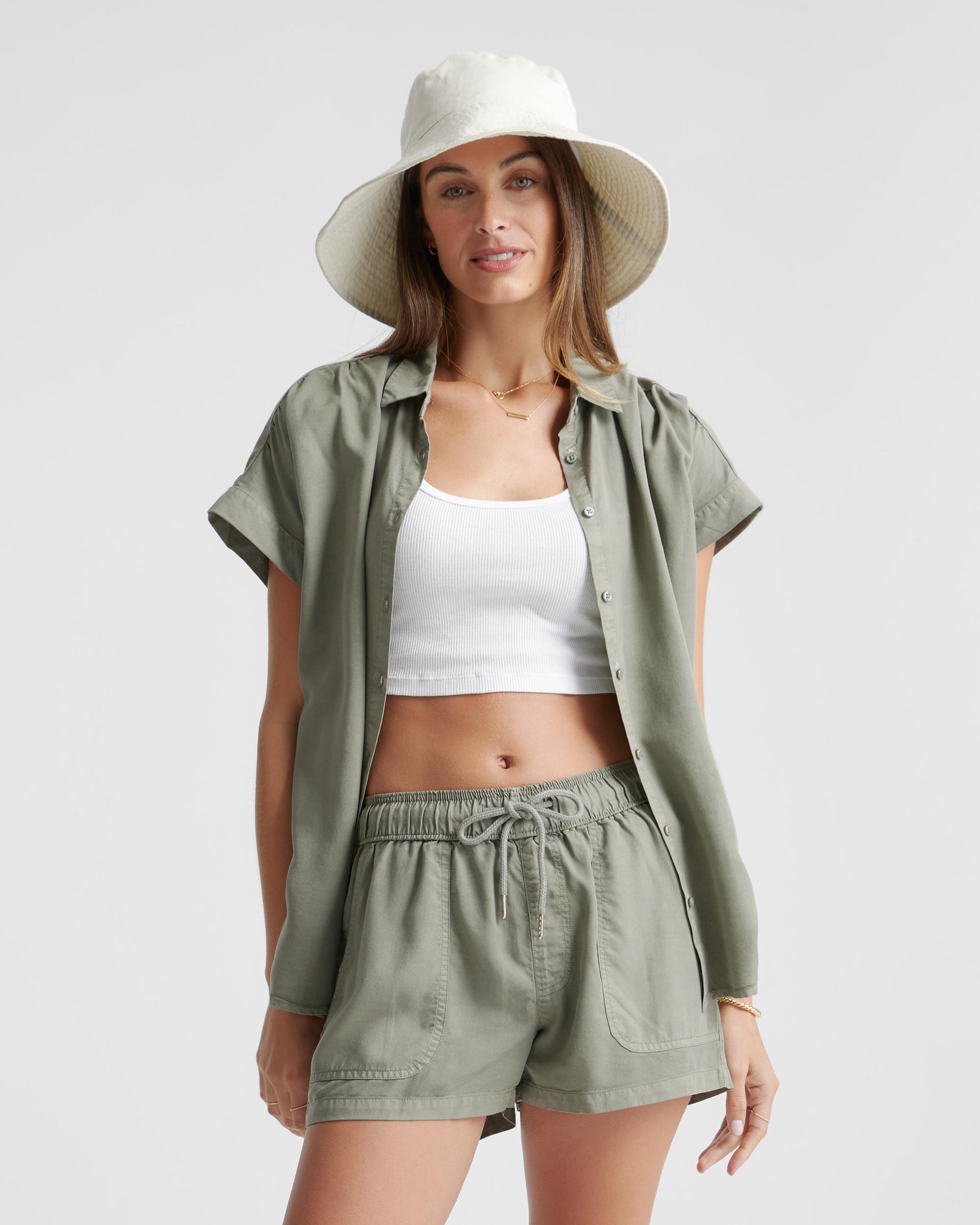 vintage wash tencel camp shirt