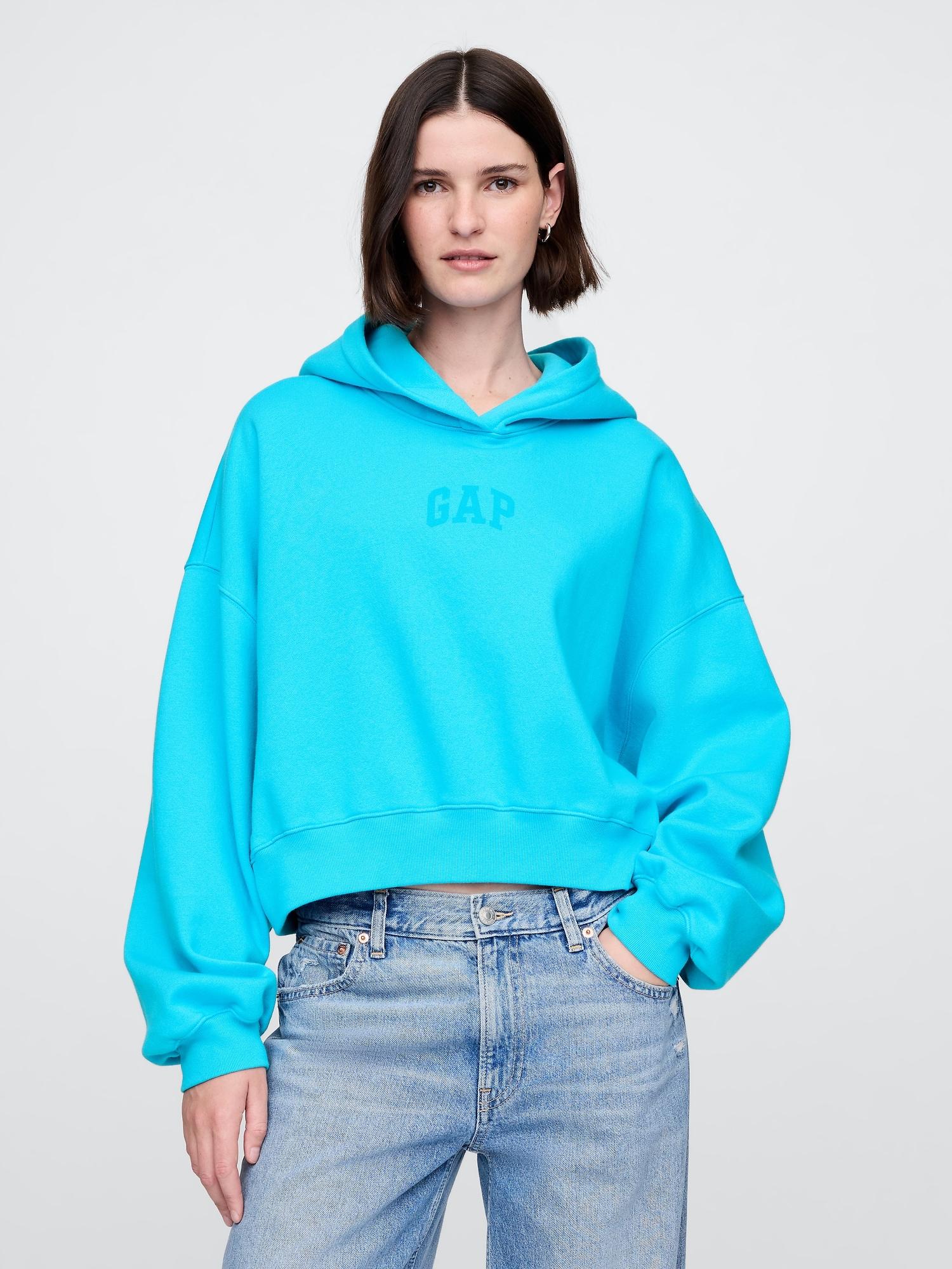 vintagesoft crop logo hoodie