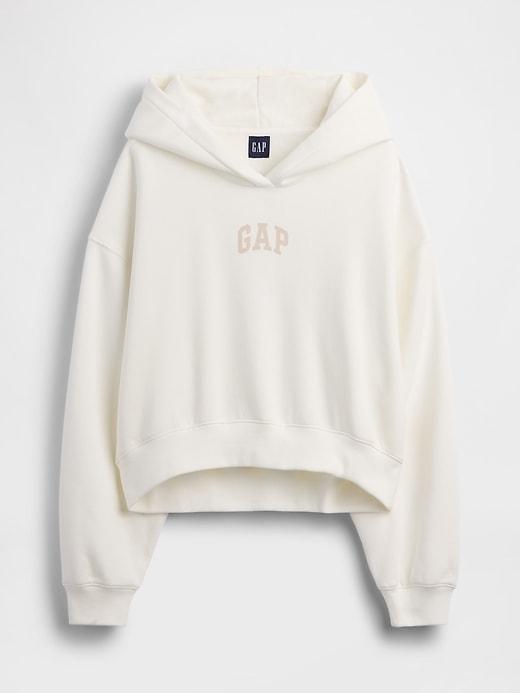 vintagesoft oversized crop logo hoodie