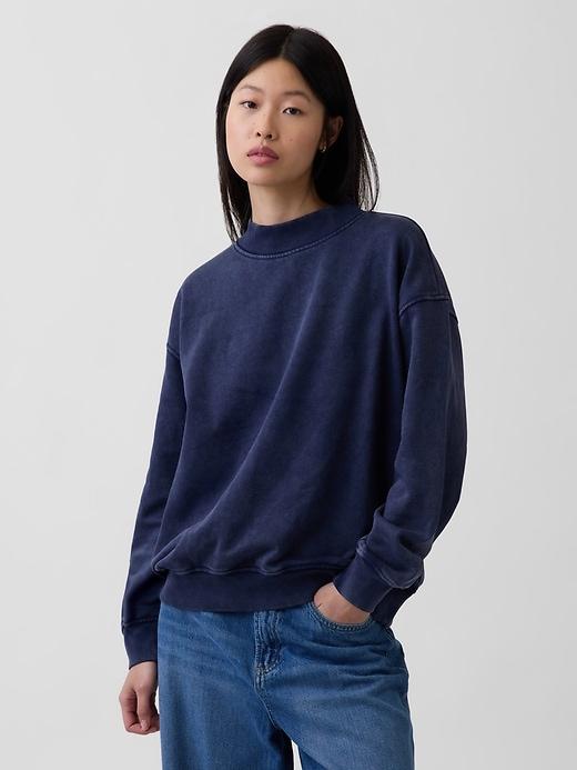 vintagesoft oversized mockneck tunic sweatshirt