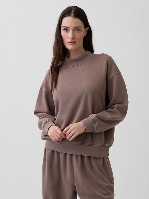 vintagesoft oversized mockneck tunic sweatshirt