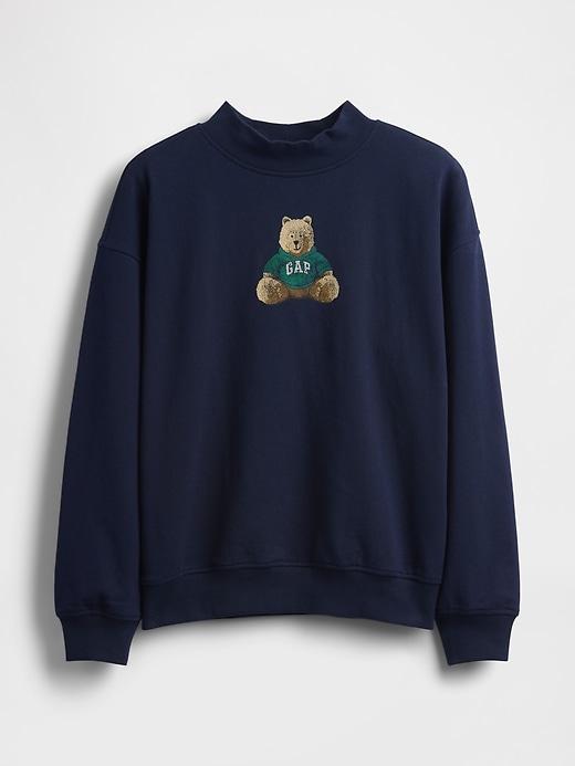 vintagesoft terry oversized mockneck logo sweatshirt