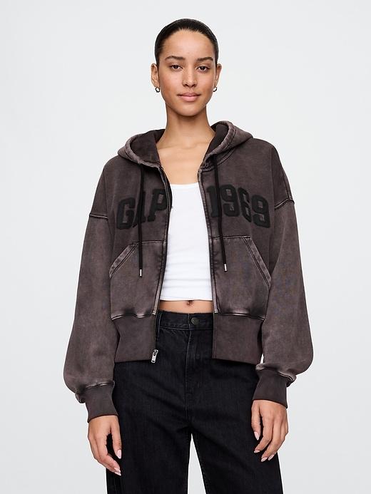 vintagesoft wedge zip hoodie