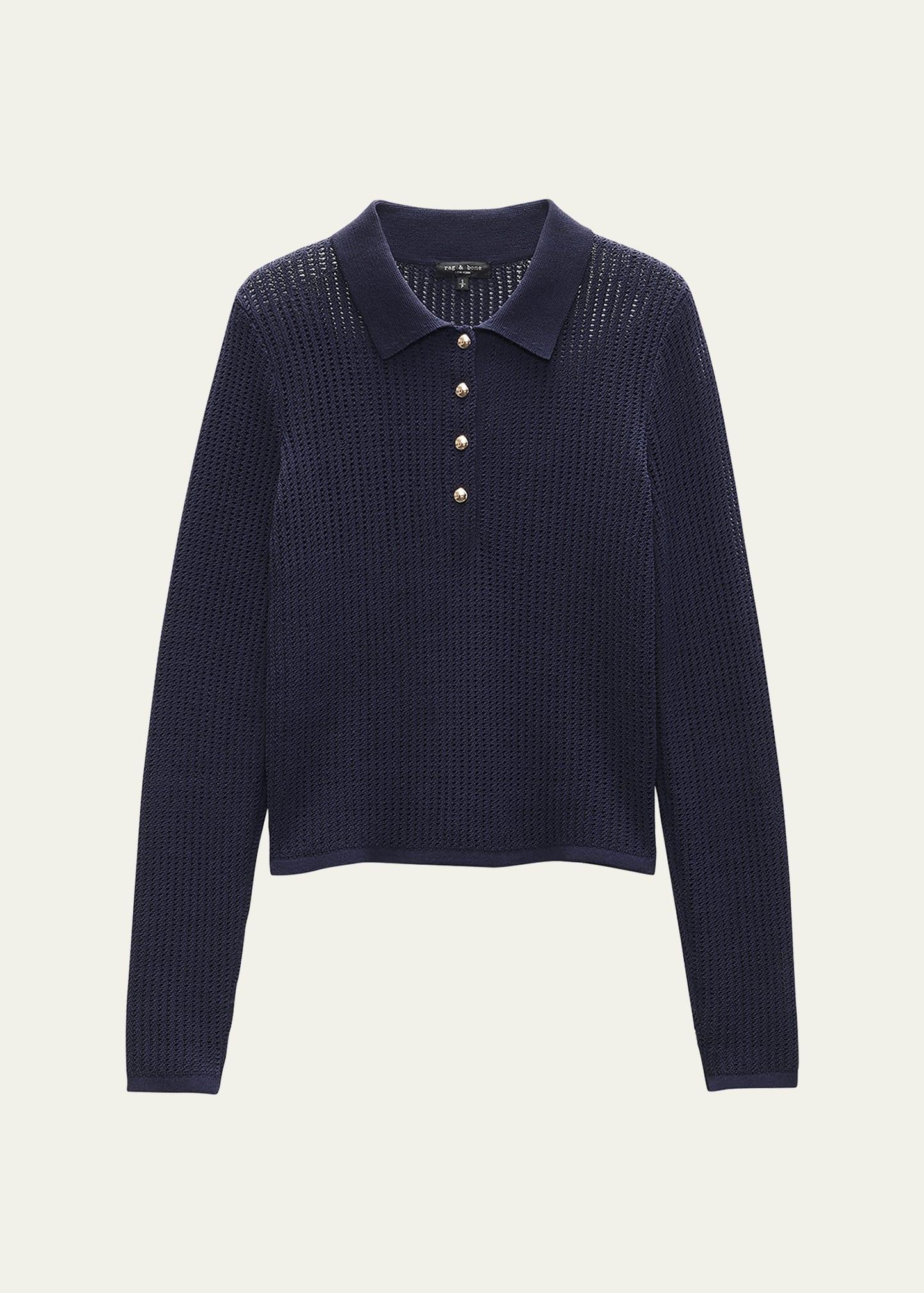viola long-sleeve polo top