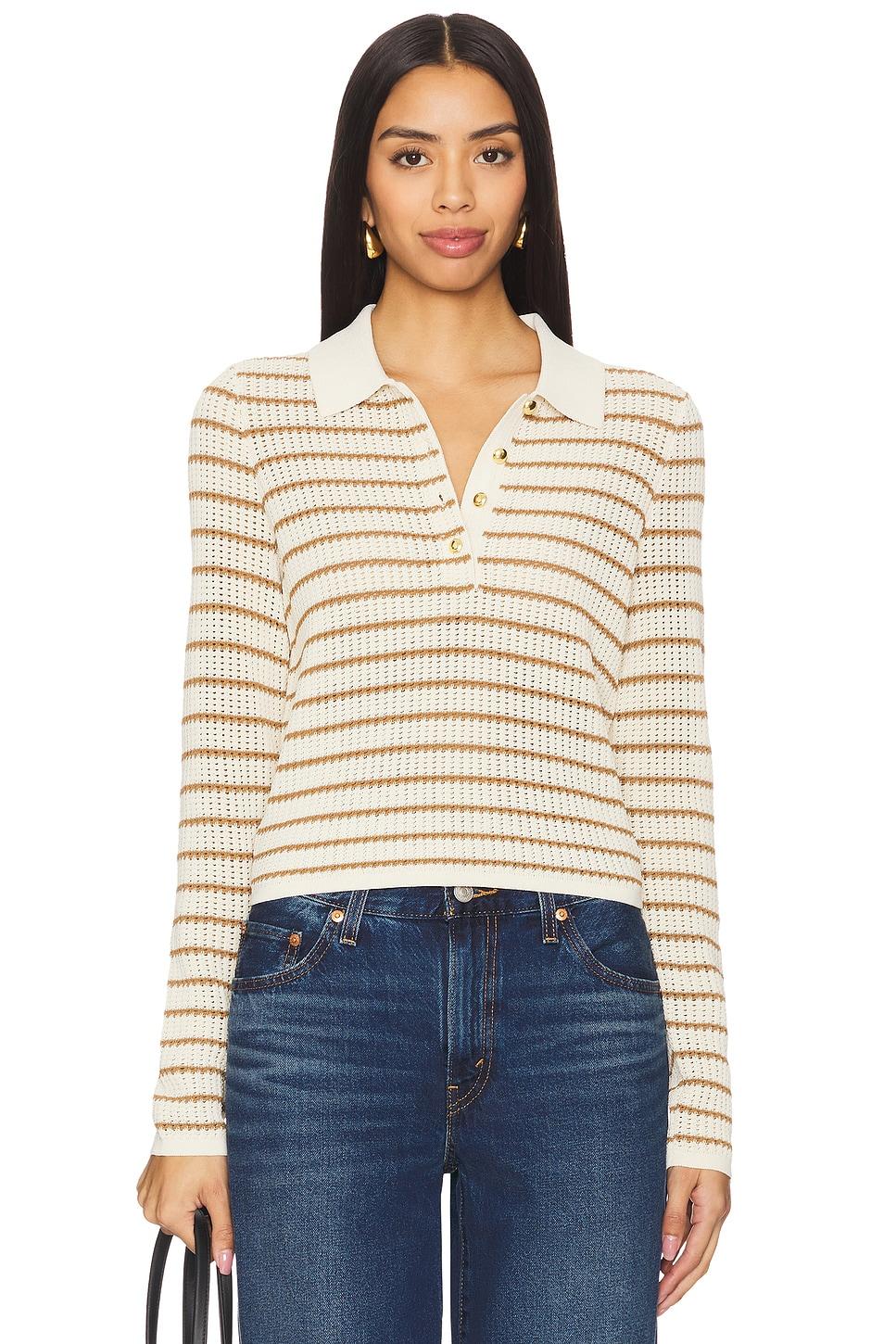 viola stripe long sleeve polo