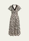 violeta textured short-sleeve maxi dress