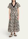 violeta textured short-sleeve maxi dress