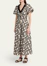 violeta textured short-sleeve maxi dress