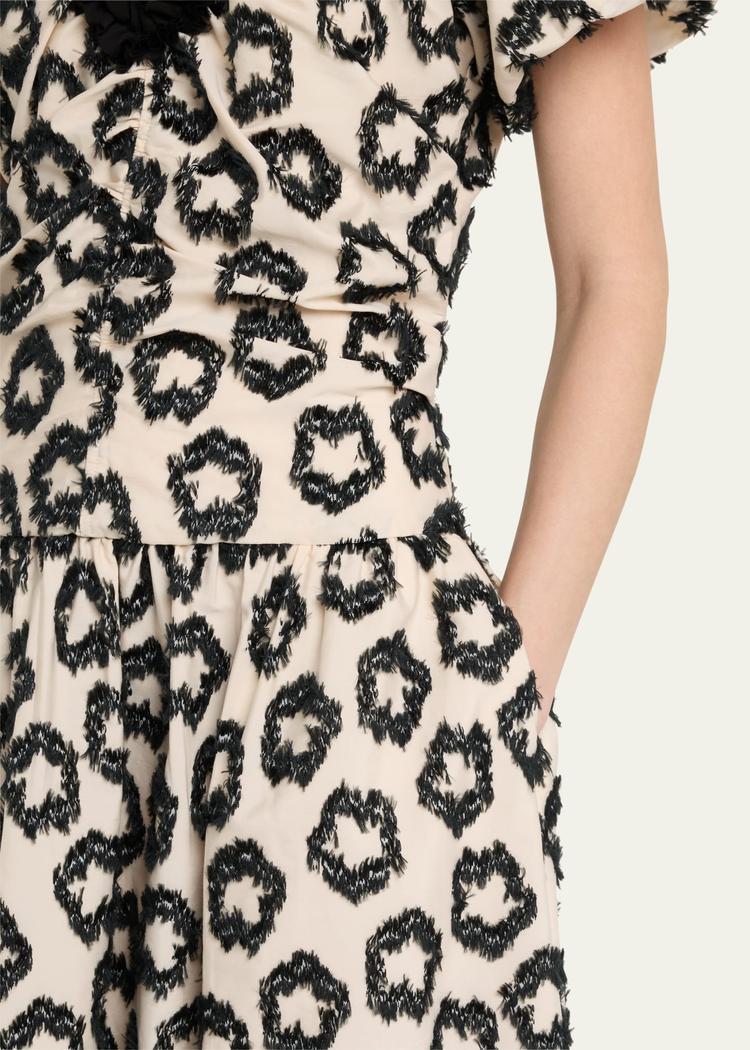 violeta textured short-sleeve maxi dress