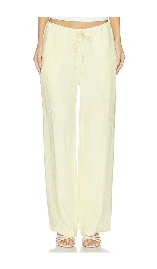 vir vita delphine linen pant in yellow.