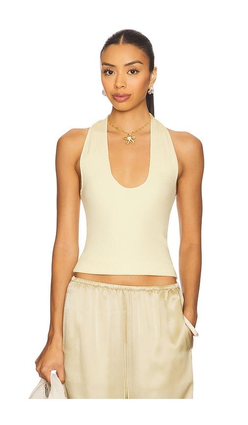 vir vita halter top in yellow.