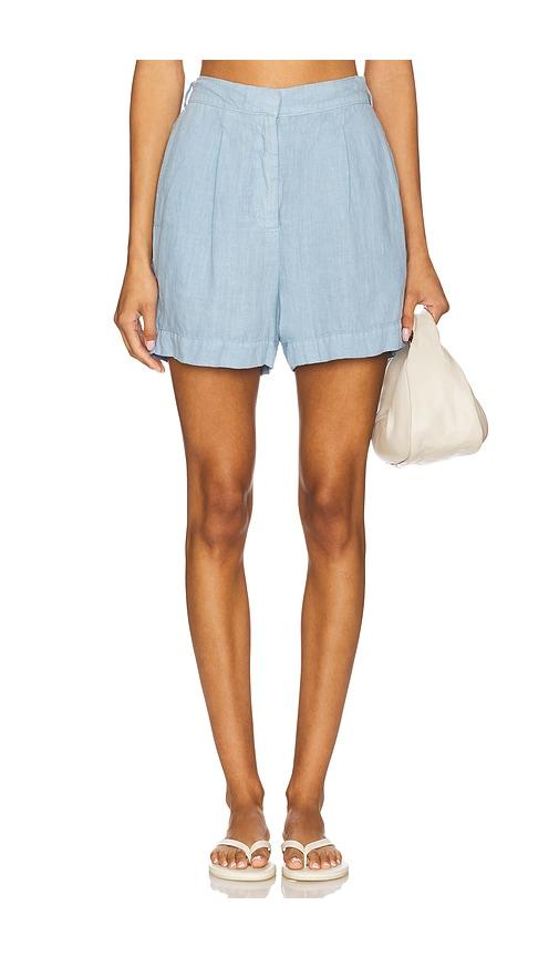 vir vita linen shorts in baby blue.