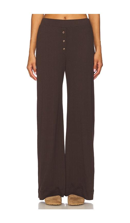 vir vita pointelle lounge pant in chocolate.