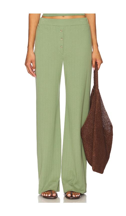 vir vita pointelle lounge pant in sage.