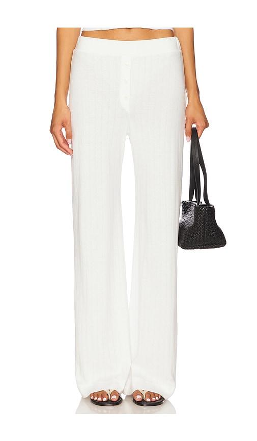 vir vita pointelle lounge pant in white.