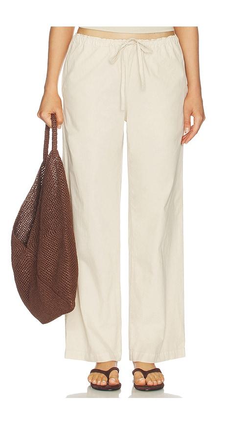 vir vita siena cotton poplin pant in beige.