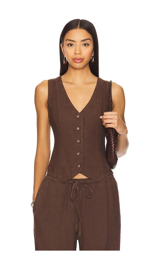 vir vita violette vest in chocolate.