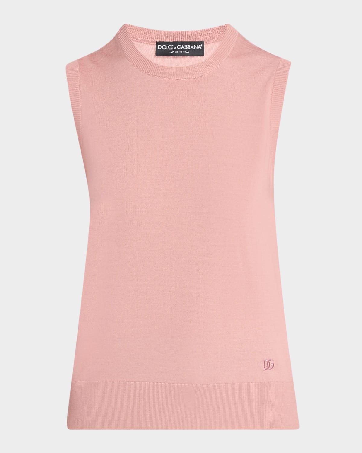 virgin wool sleeveless crewneck sweater