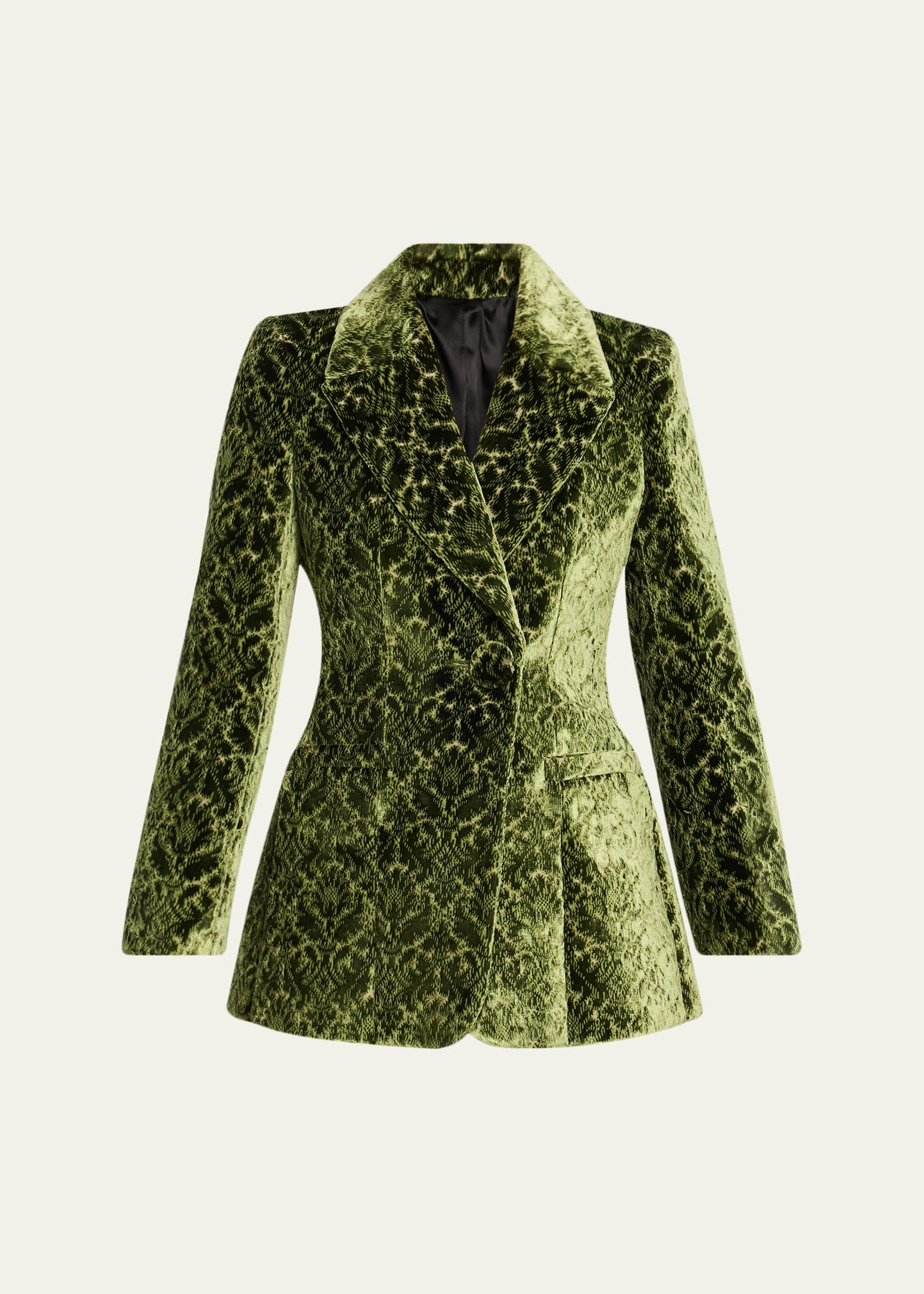 virginia baroque velvet double-breasted jacket