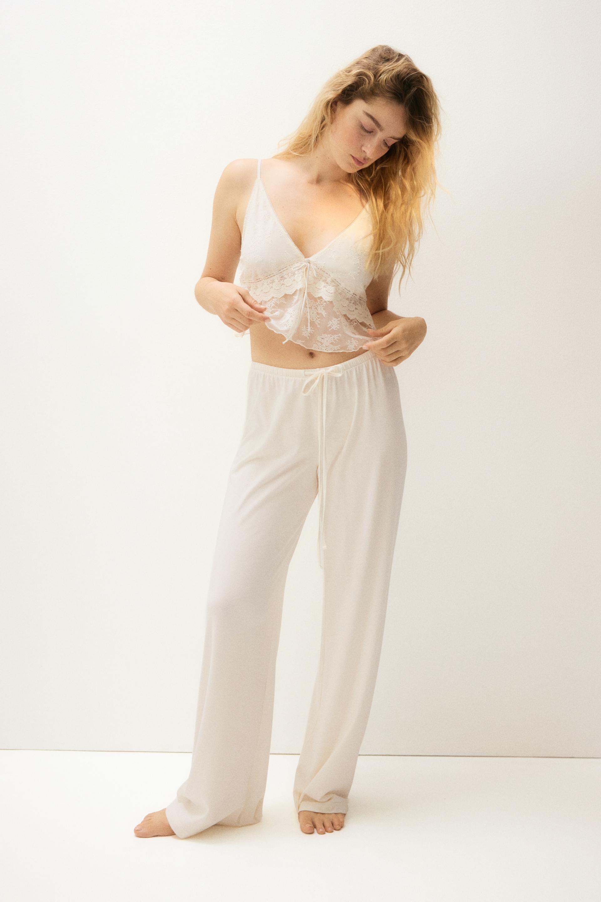 viscose-blend pajama pants
