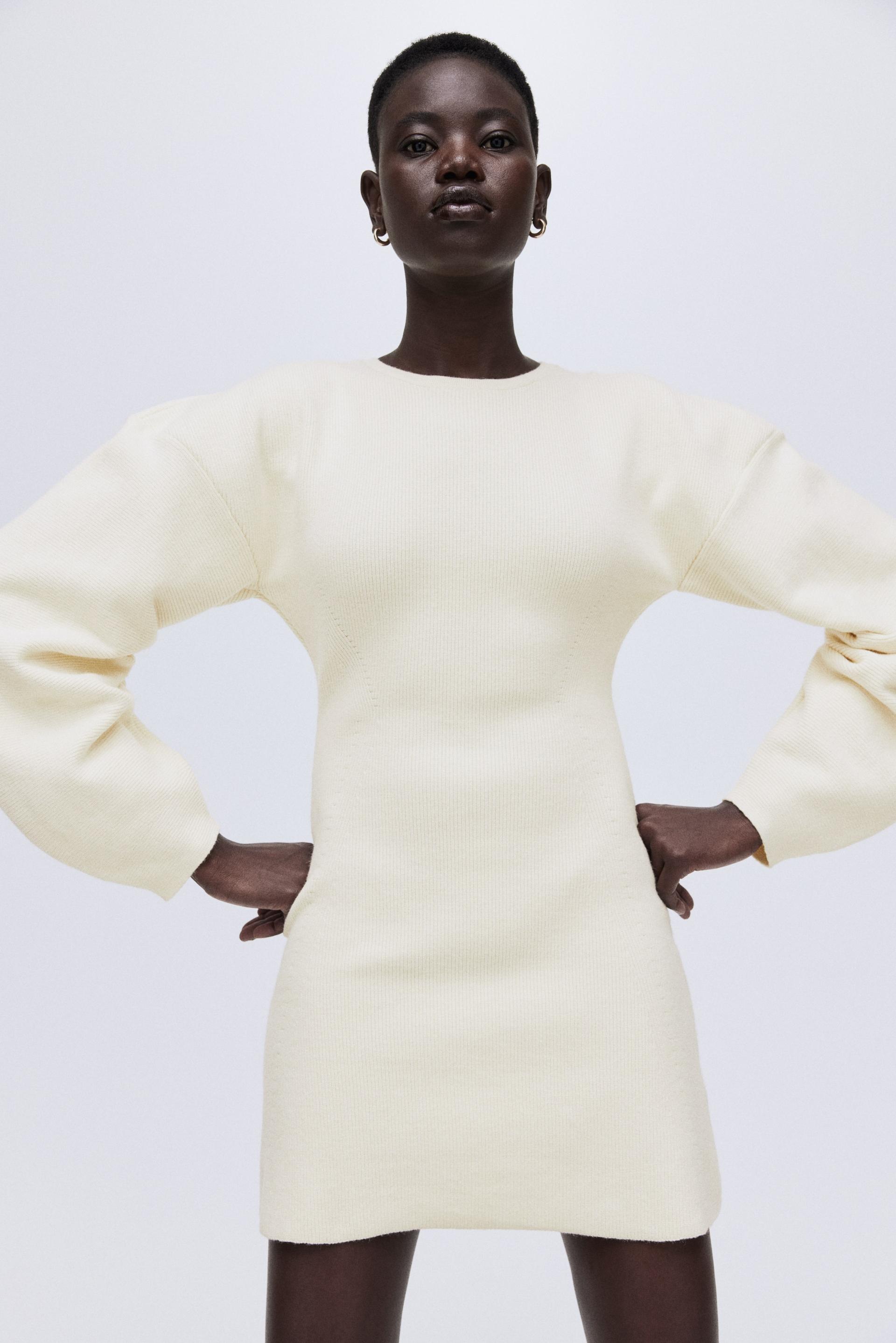 viscose-blend rib-knit dress