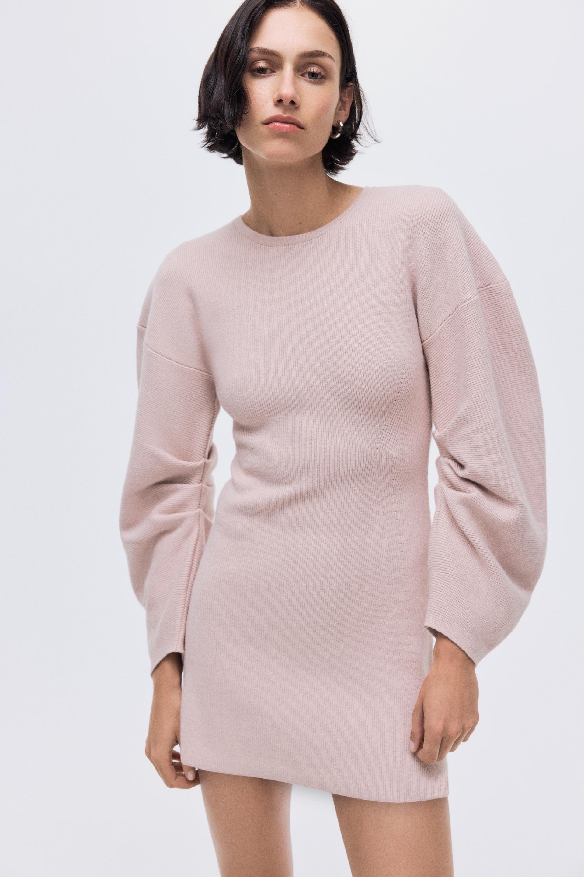 viscose-blend rib-knit dress