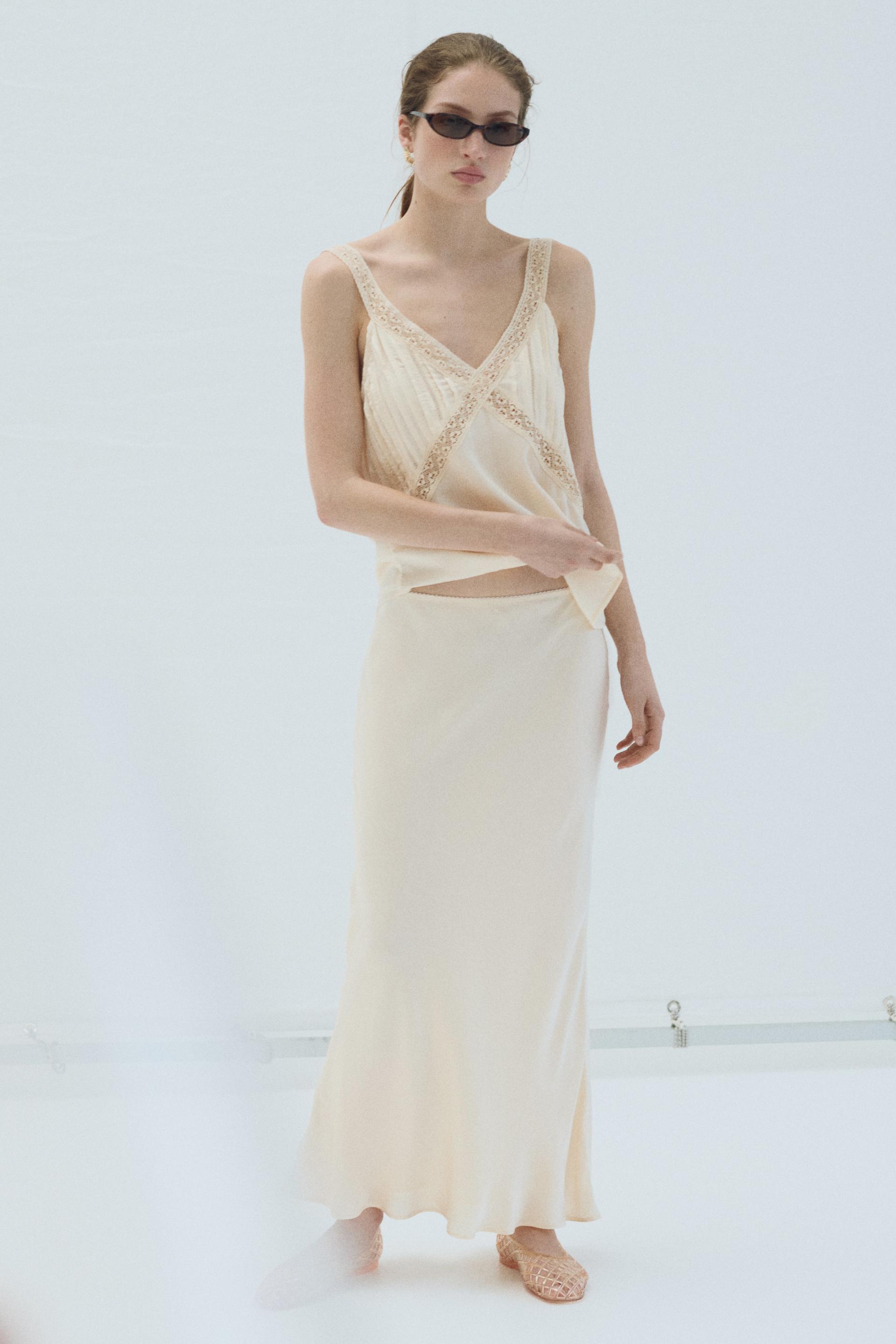 viscose-blend slip skirt