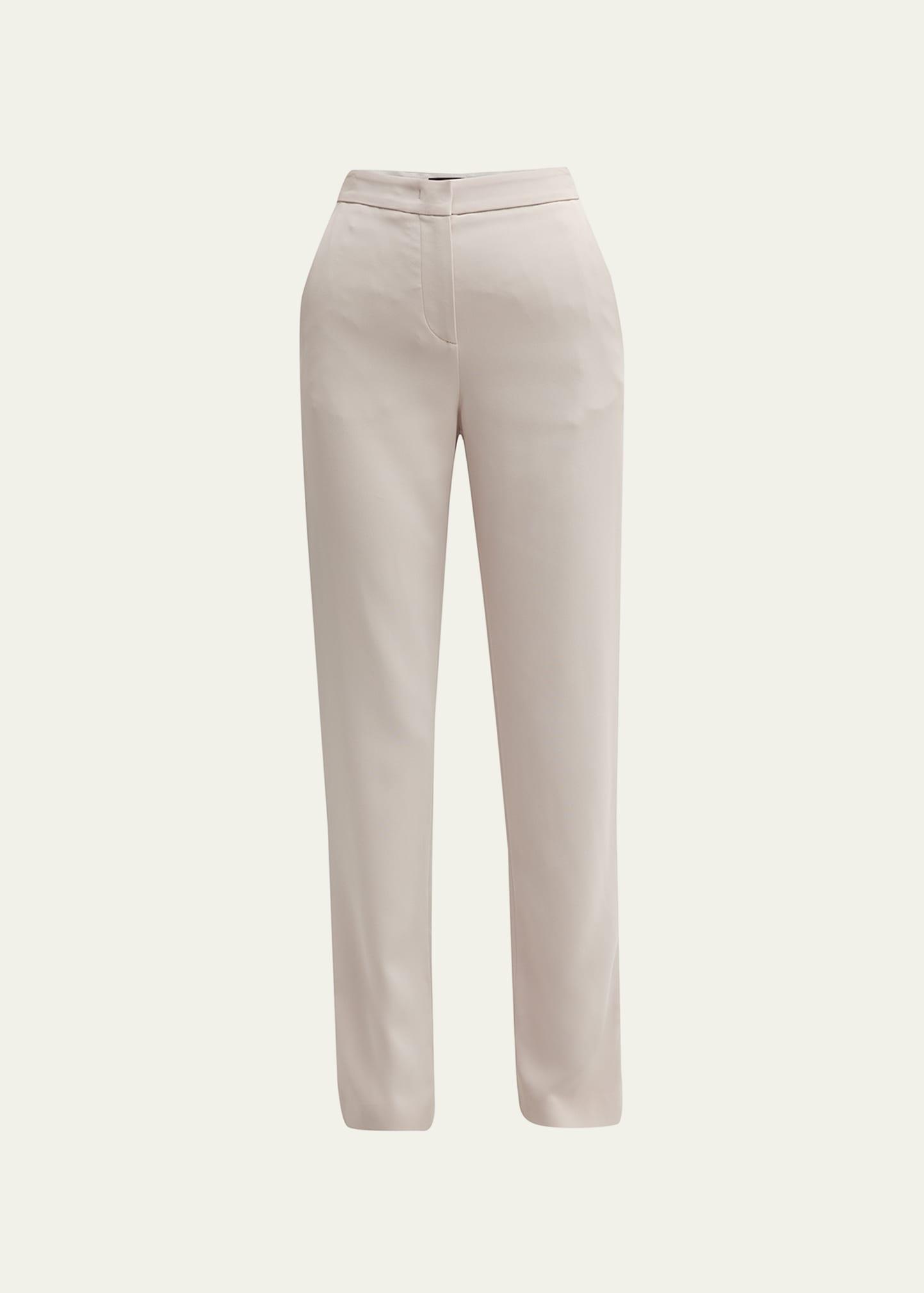 viscose cady straight-leg trousers