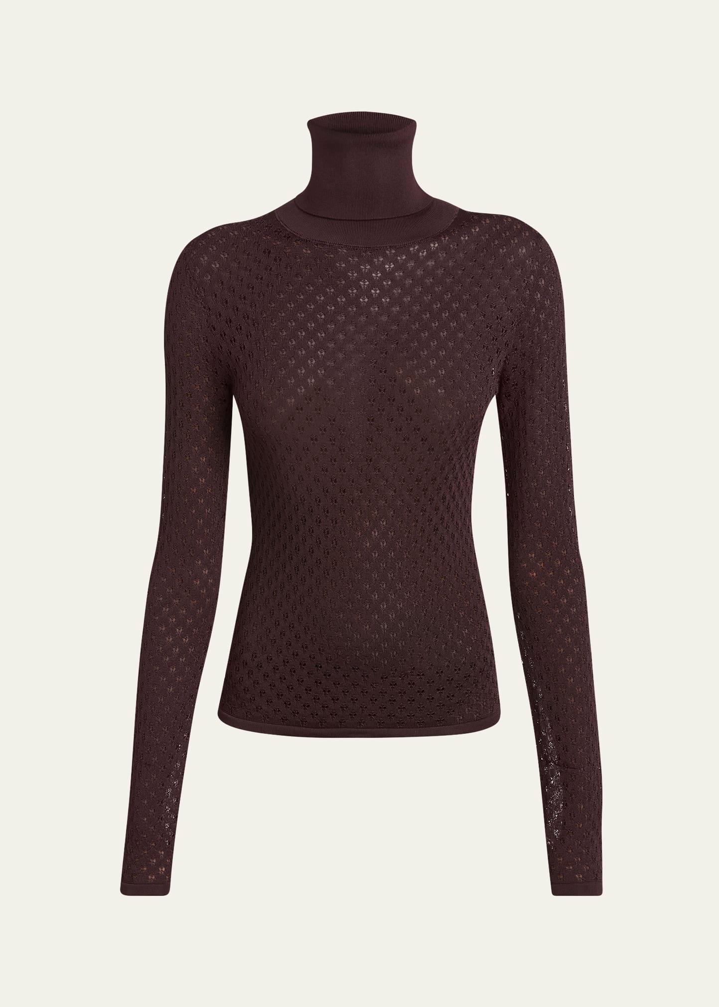 viscose lace knit turtleneck top