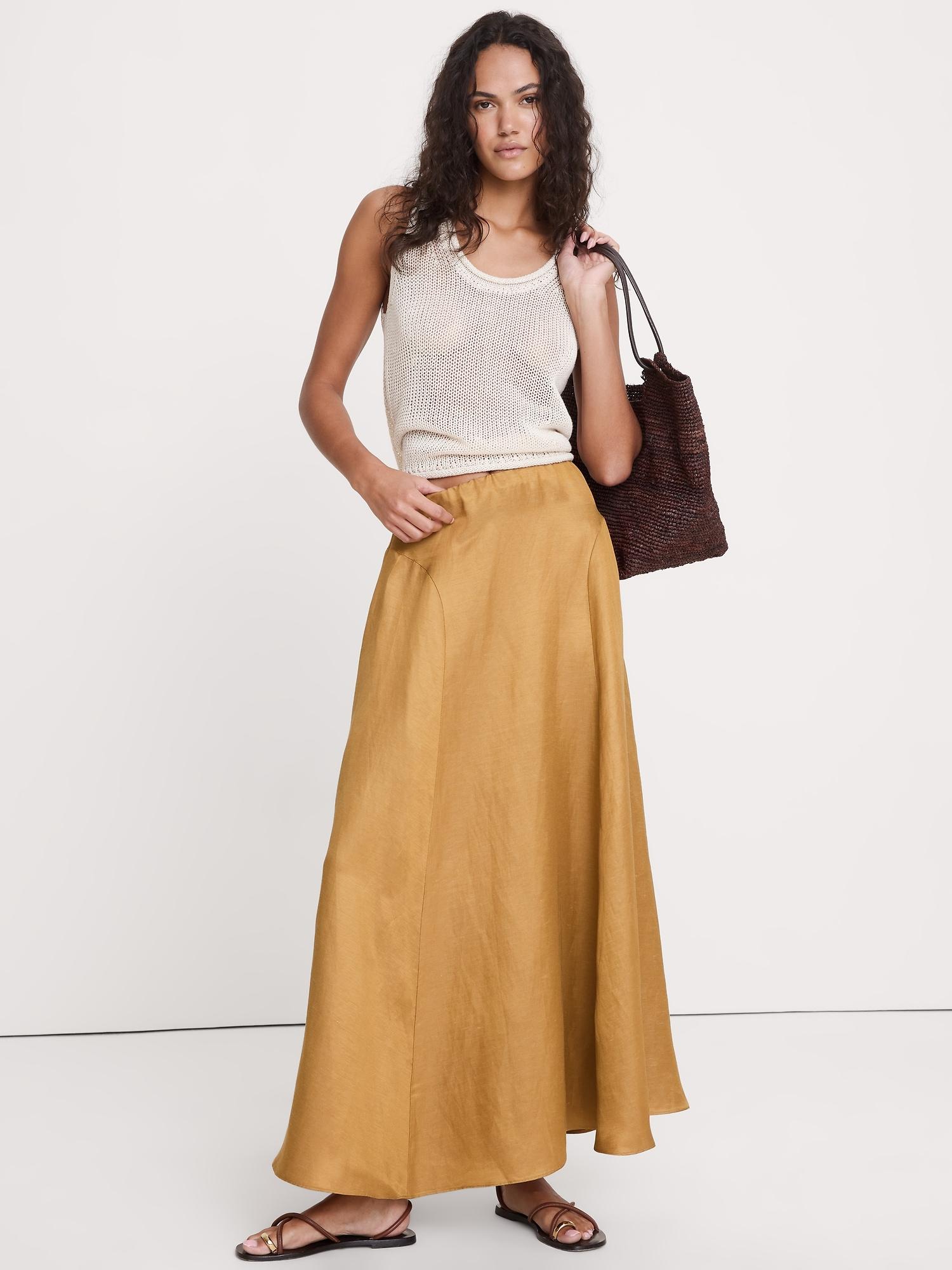 viscose-linen maxi skirt