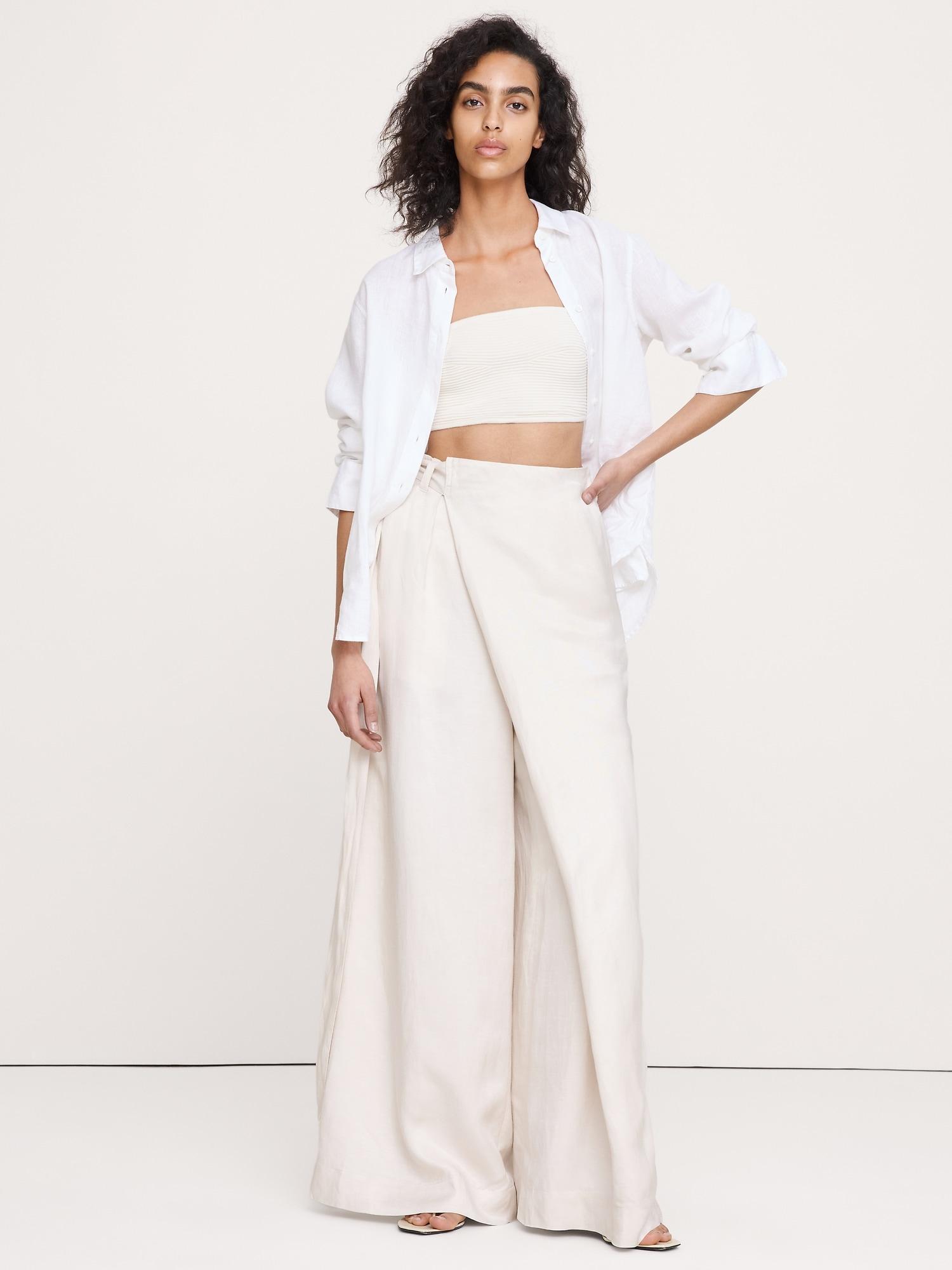 viscose-linen palazzo pant