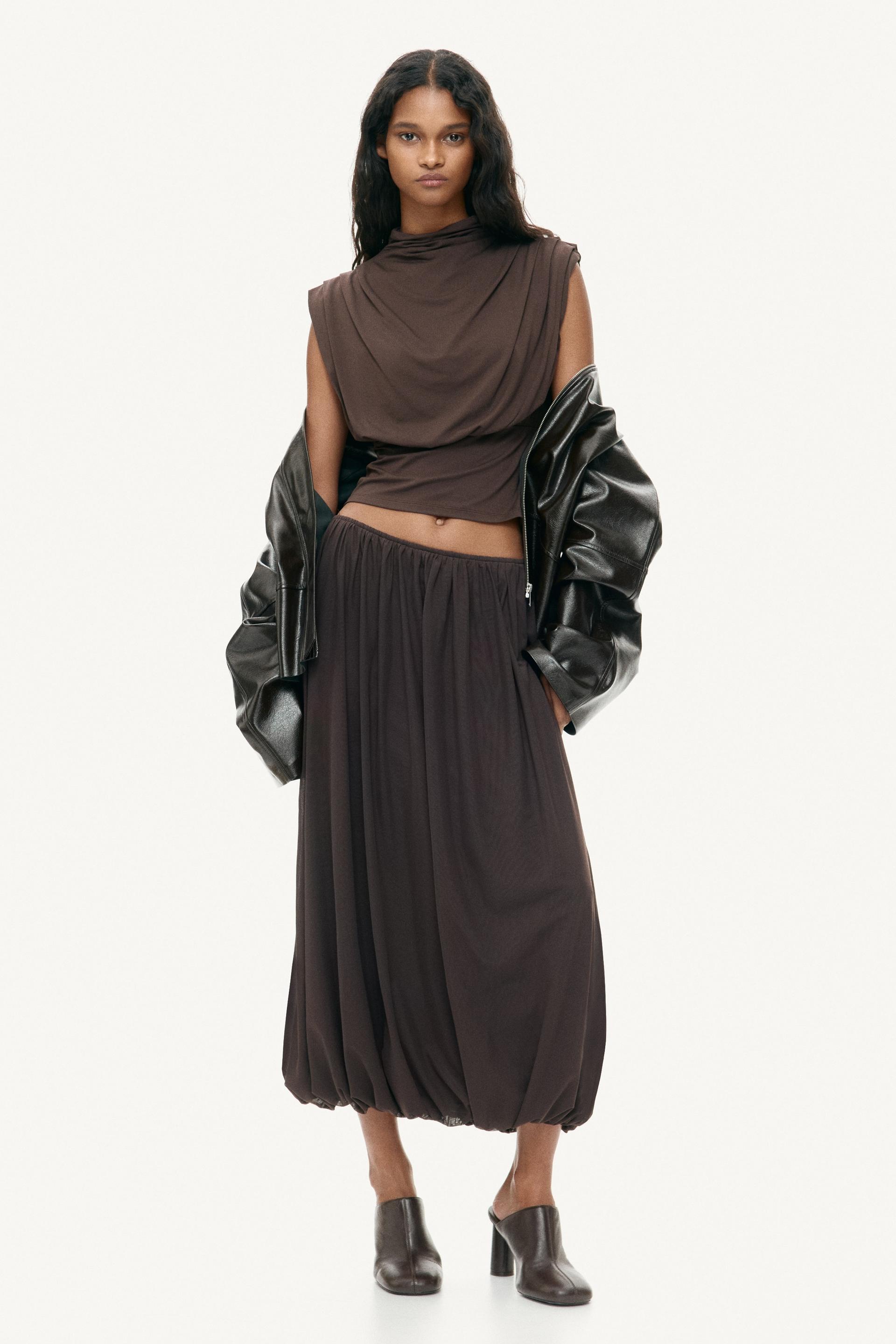 viscose mock turtleneck top