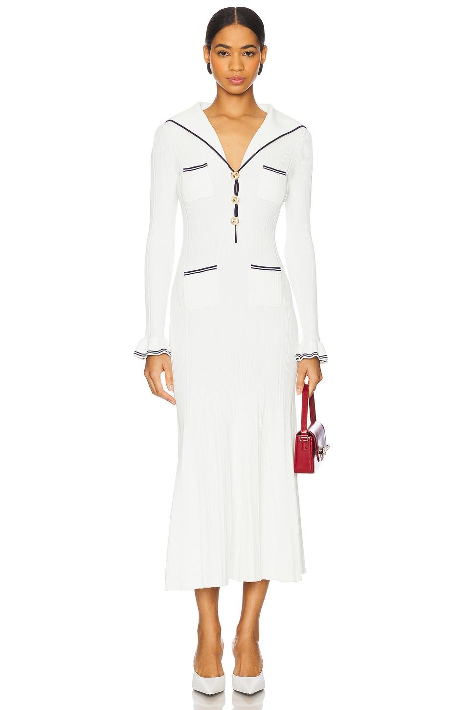 viscose rib knit midi dress