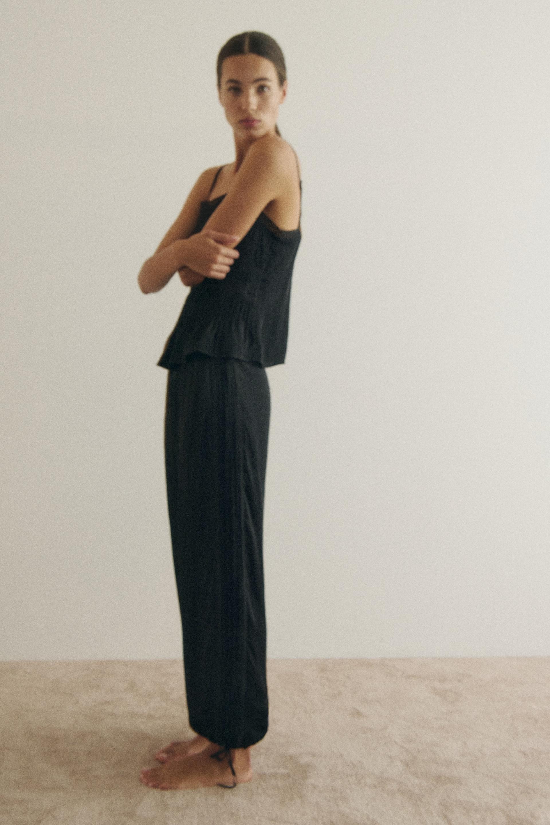 viscose satin pants