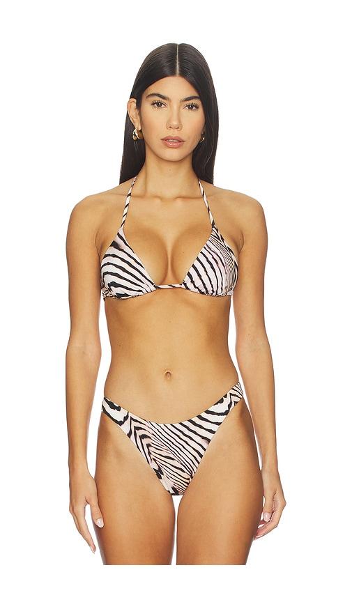 vitamin a gia triangle bikini top in ivory.