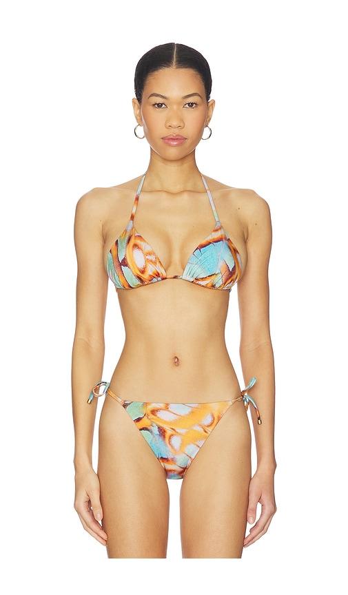 vitamin a gia triangle top in brown,baby blue.