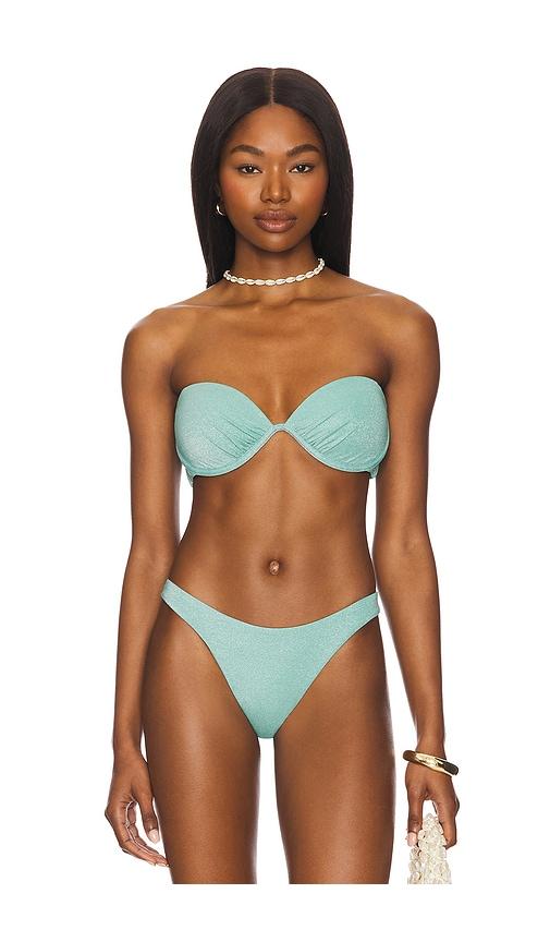 vitamin a mabel bikini top in teal.