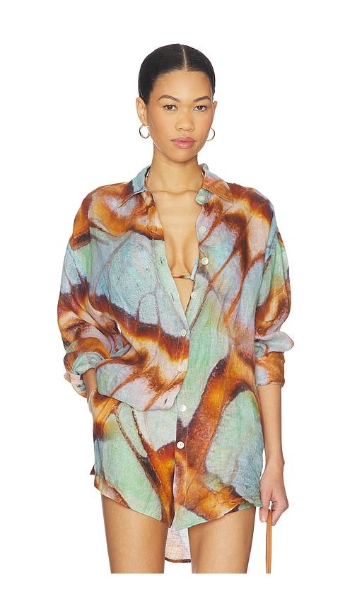 vitamin a playa boyfriend shirt in brown,baby blue.