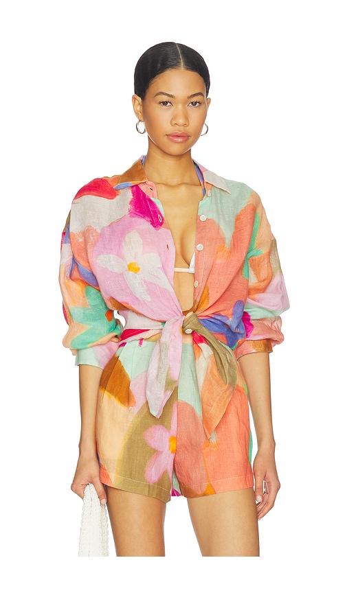 vitamin a playa boyfriend shirt in peach,coral.
