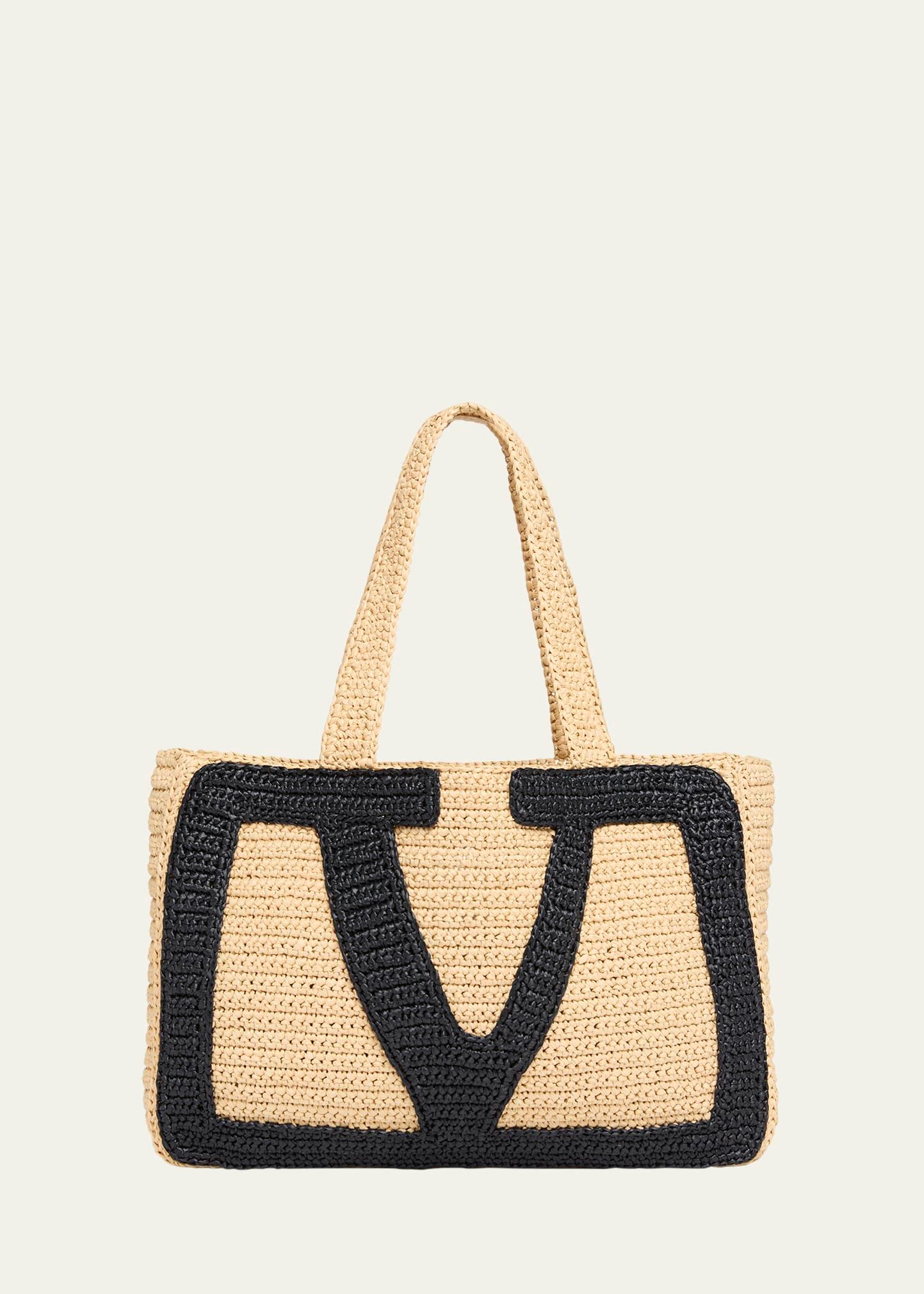 viva superstar crochet raffia large tote bag