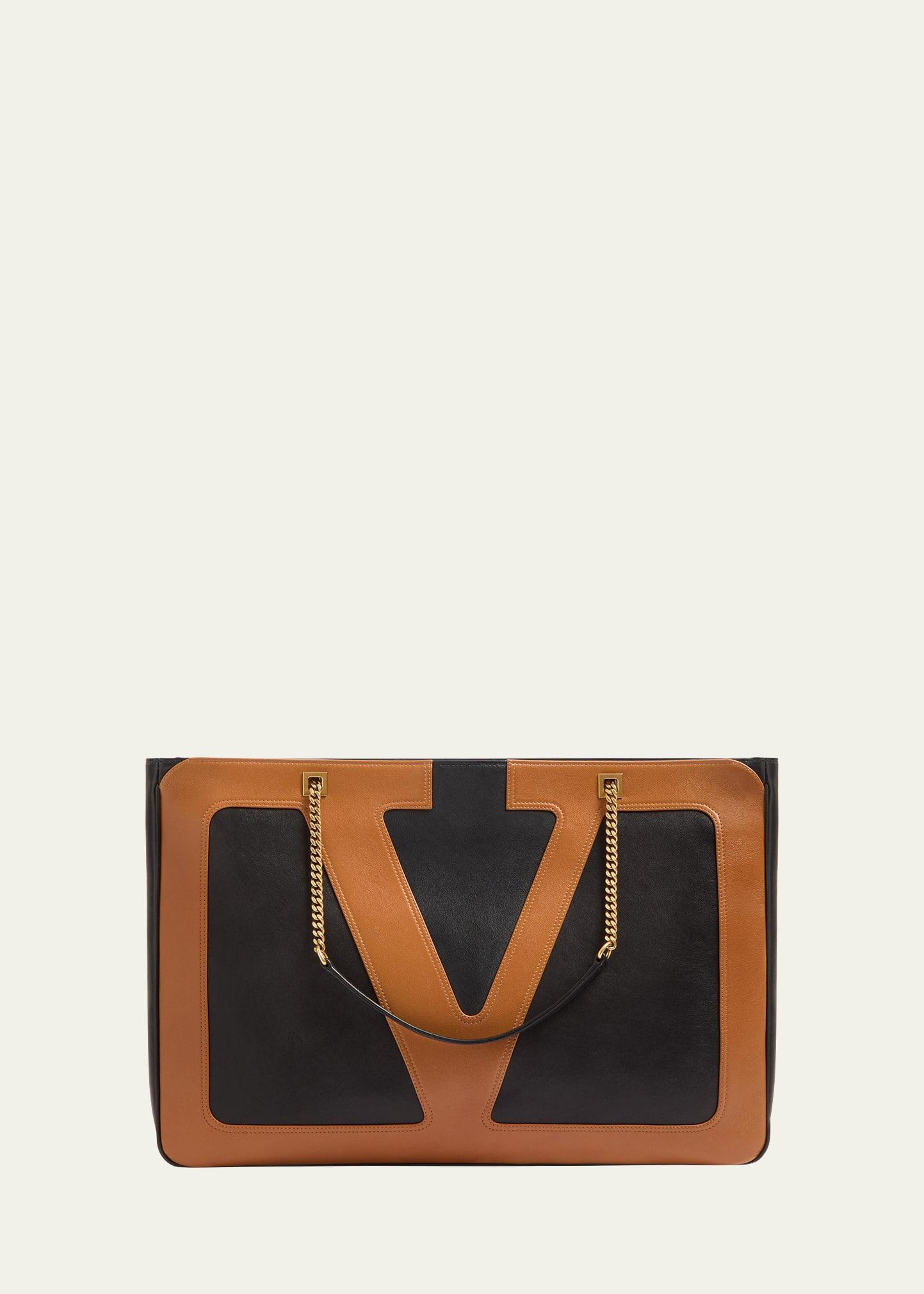 viva superstar large leather tote bag