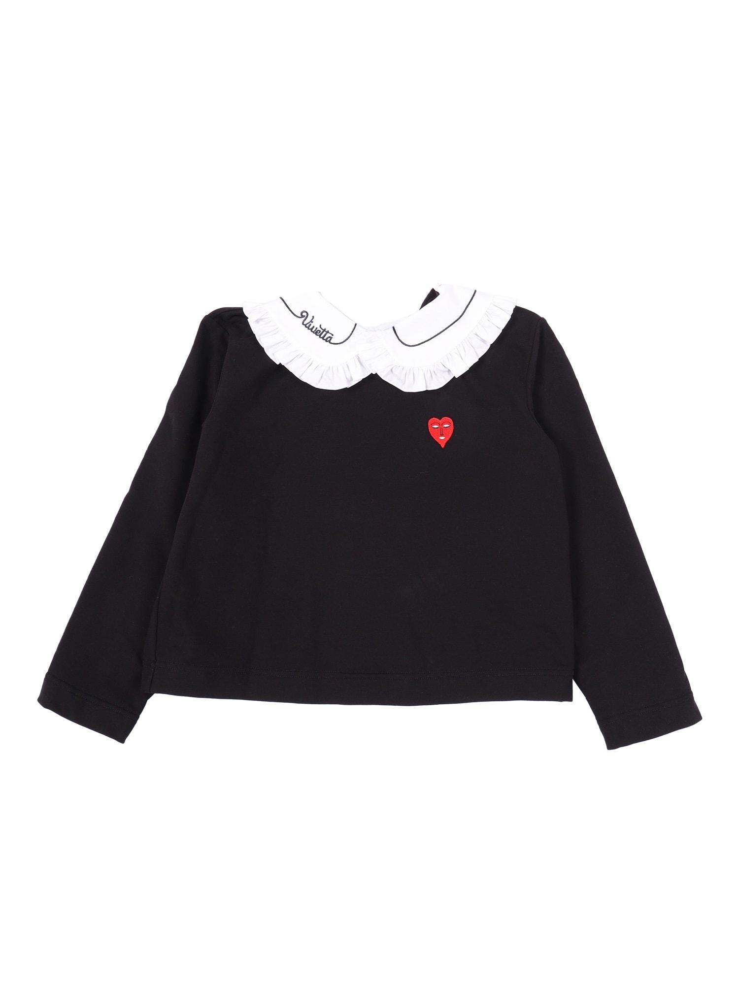 vivetta black sweatshirt with detachable collar