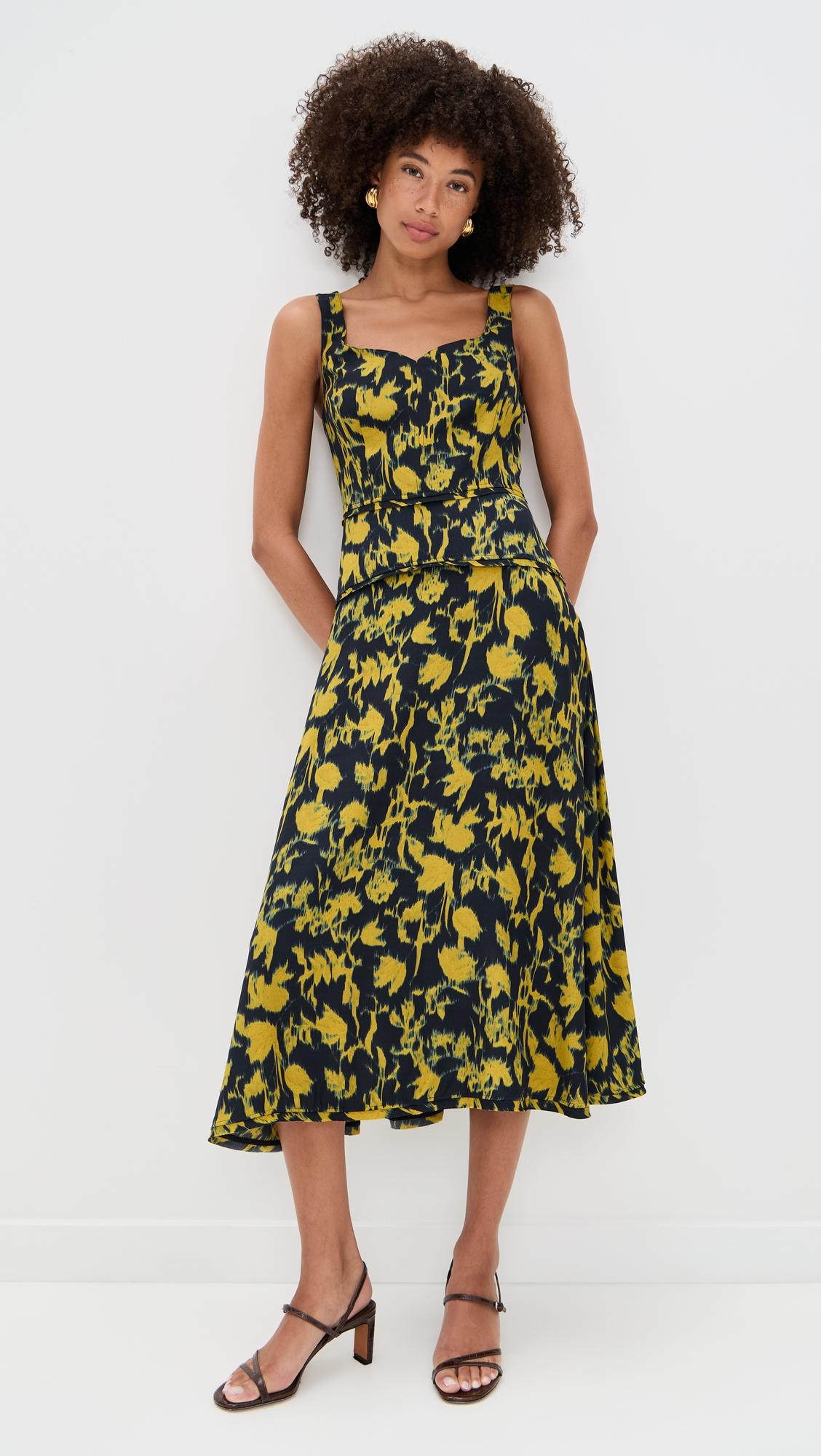 vivi sweetheart neckline midi dress