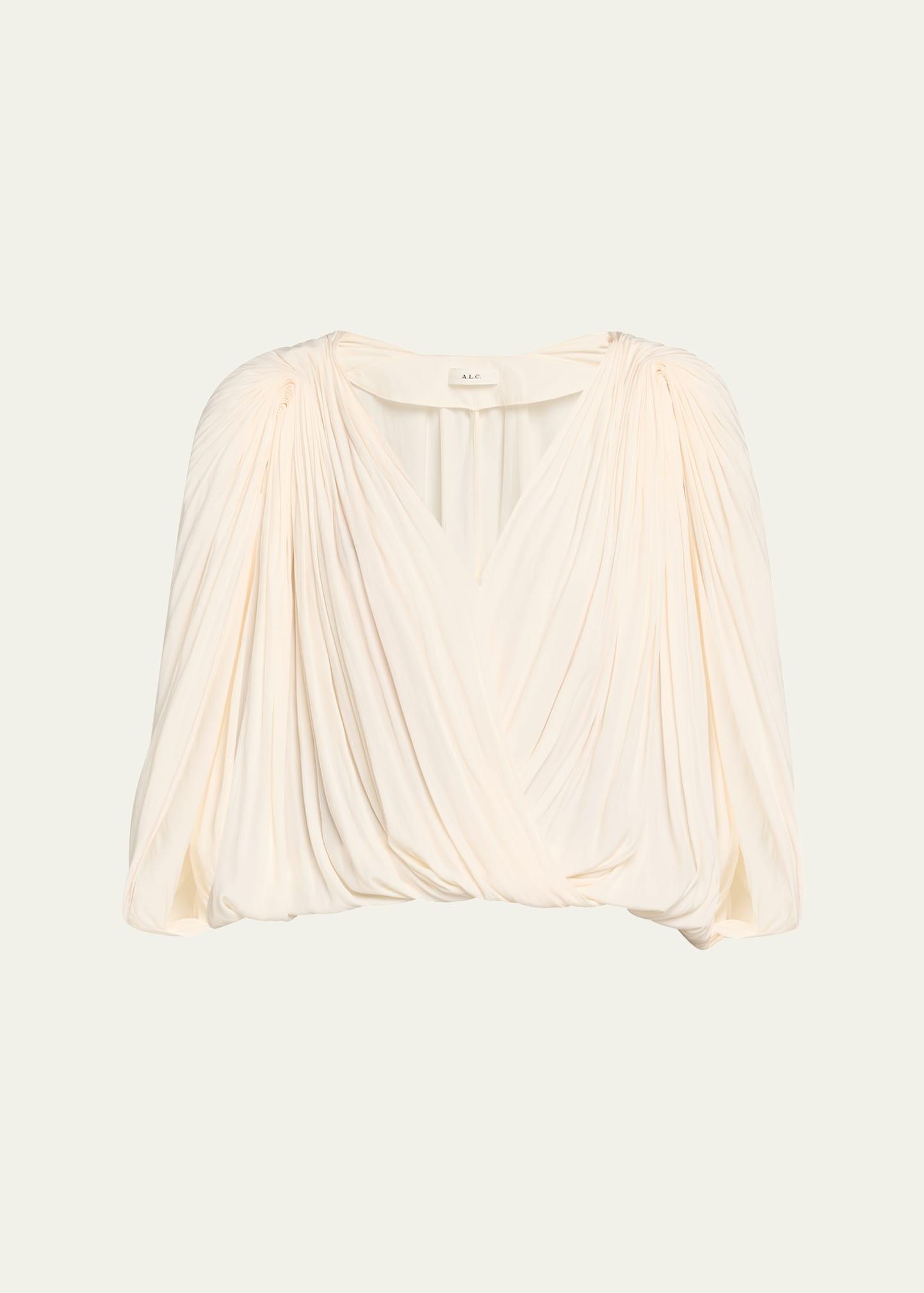 vivian draped cape-sleeve top